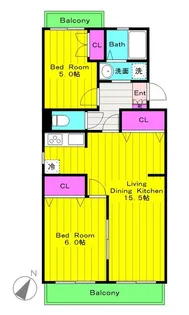 ヴァンテアン【1階】の間取り
