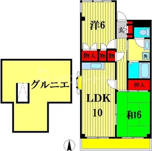グリーンヒル八ヶ崎【3階】の間取り