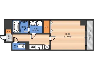エルシア北田辺【5階】の間取り