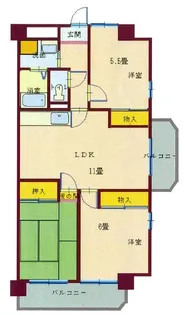 日生ロイヤルマンション上宗方【9階】の間取り
