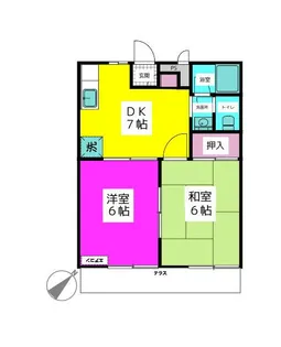 フルーツタウン・林檎【1階】の間取り