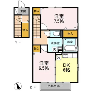 セジュールヴァンセンヌ B棟【2階】の間取り
