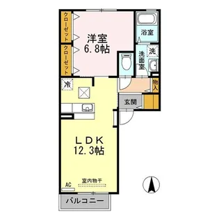 スカイスクレーパーセカンド【1階】の間取り