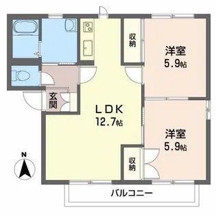 コーポヤナイ【2階】の間取り