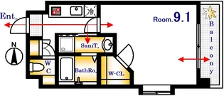 エイトバレー大手町パークレジデンス【9階】の間取り