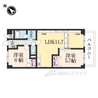 マノワール内貴【1階】の間取り