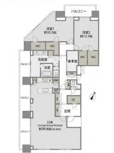 二子玉川ライズタワー&レジデンスタワー【42階】の間取り