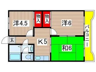 越ゴールデンフラット【3階】の間取り