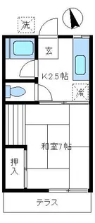 奥村コーポ【1階】の間取り