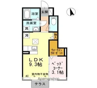 リーヴェ・テラッセ【1階】の間取り