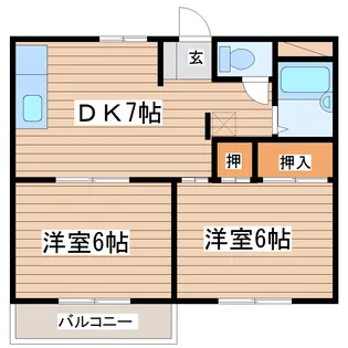 シティハイツエーエス【2階】の間取り