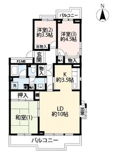 URエステート大南公園【3階】の間取り