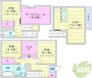 ヴィラヴェルデB【2階】の間取り