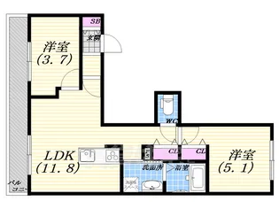 COCON西宮北口【3階】の間取り