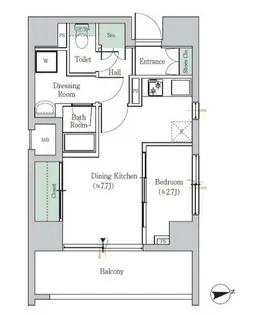 ONE ROOF FLAT TOGOSHI【6階】の間取り