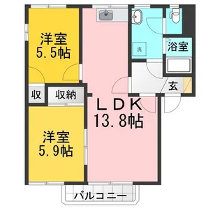 ベルメゾン小島 E棟【2階】の間取り
