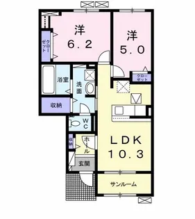 パルレ・モア・ダムール【1階】の間取り