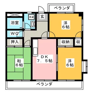 ヒルズ宇頭【4階】の間取り