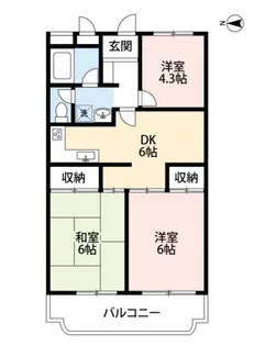 フルール三神 三番館【5階】の間取り