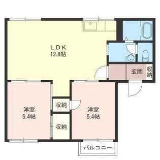 清水ハイムB【2階】の間取り
