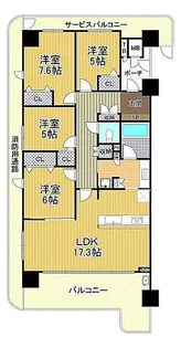 リバーガーデンシティさくらの丘【4階】の間取り