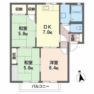サントークTANABE A棟【1階】の間取り