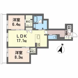 シティプラザ長者【1階】の間取り
