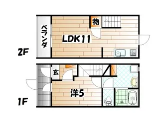 ウィズキャット三萩野の間取り