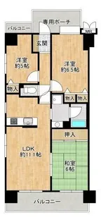 ルネ三田フラワーコート【11階】の間取り