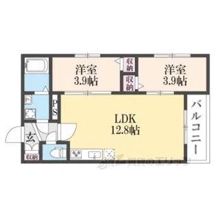 TIO瓢箪山【2階】の間取り
