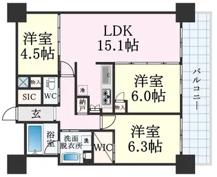 ベイシティタワーズ神戸WEST【6階】の間取り