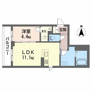 リアン勝山【2階】の間取り