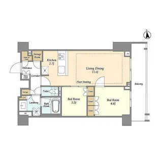 オアーゼ新宿市谷薬王寺【2階】の間取り