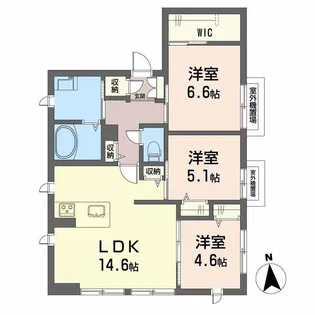 シャーメゾン博労町【2階】の間取り
