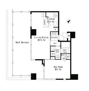 パークルージュ赤坂檜町【10階】の間取り
