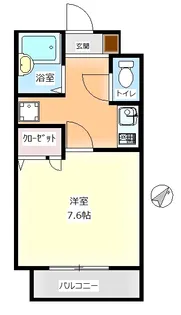 サワタハイツ千日【1階】の間取り