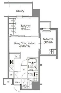東京都港区三田4【マンション】の間取り