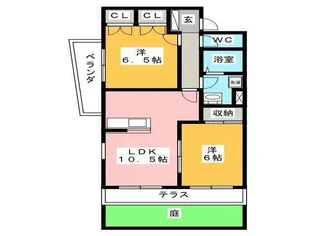 2LDKの間取り画像