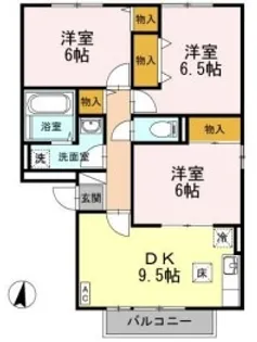 岡山県岡山市北区平野【アパート】の間取り