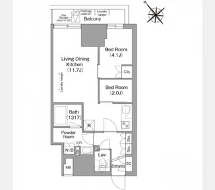 コンフォリア・リヴ東池袋【6階】の間取り