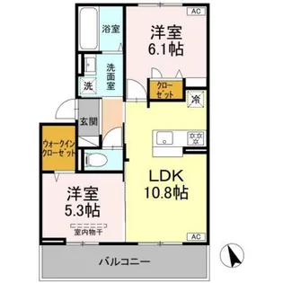 Tiare Manbai【2階】の間取り