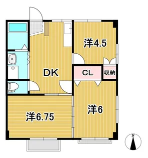田尻アパート【1階】の間取り
