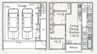 神奈川県藤沢市天神町2【一戸建】の間取り