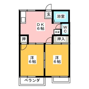 コーポ三本池B棟【2階】の間取り