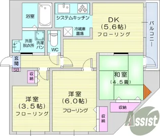 リエス春日町【2階】の間取り