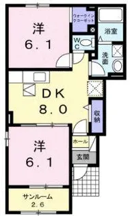 ラ グリシーヌ【1階】の間取り