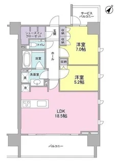 ブランズ島津山【3階】の間取り