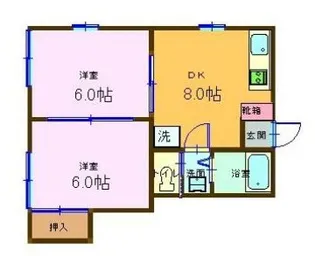 第2秋山コーポ【1階】の間取り