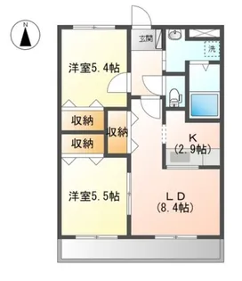 愛知県豊明市栄町南舘【アパート】の間取り