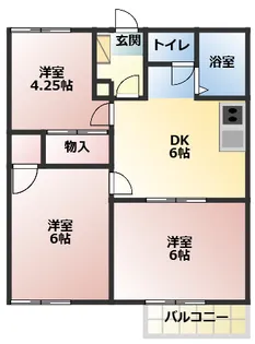 グランドハイツ富貴【1階】の間取り